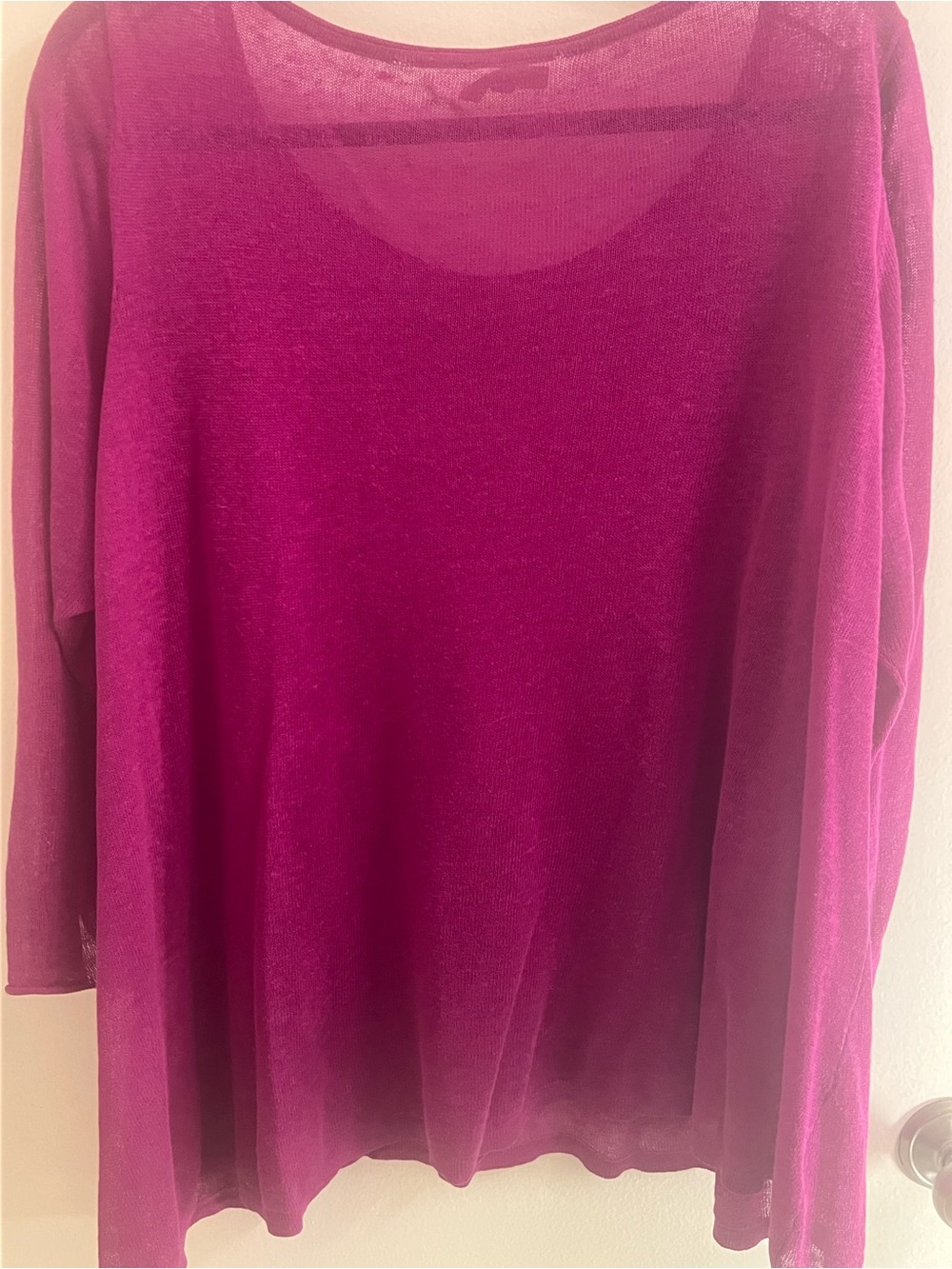 Eileen Fisher Deep Magenta Organic Linen Sweater Size XL